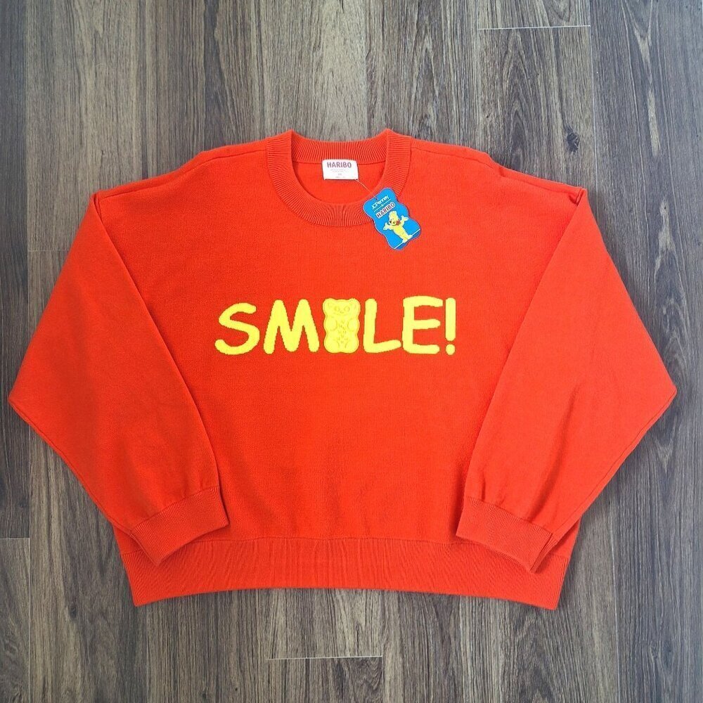 NWT Haribo Knitted Orange Medium Thickness Stretchy Pullover Size 2X Rayon Blend